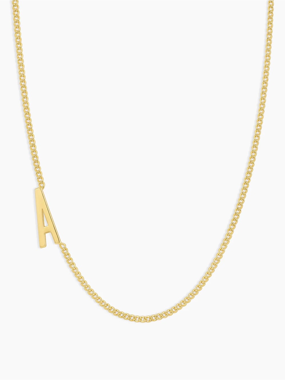 Gorjana Wilder Alphabet Necklace Letter A Gold Plated